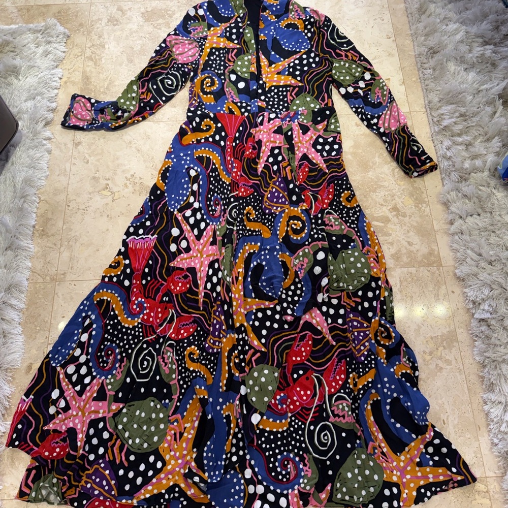 Farm Rio Colorful Abstract Maxi Dress